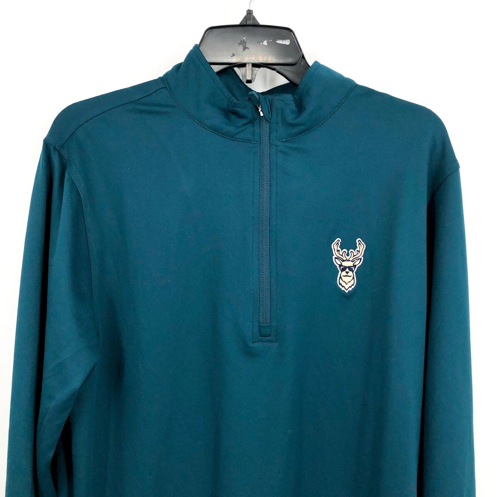 WAGGLE Men's Kentucky Buck 1/4 Zip Pullover XXL 2XL Teal Green NWT
