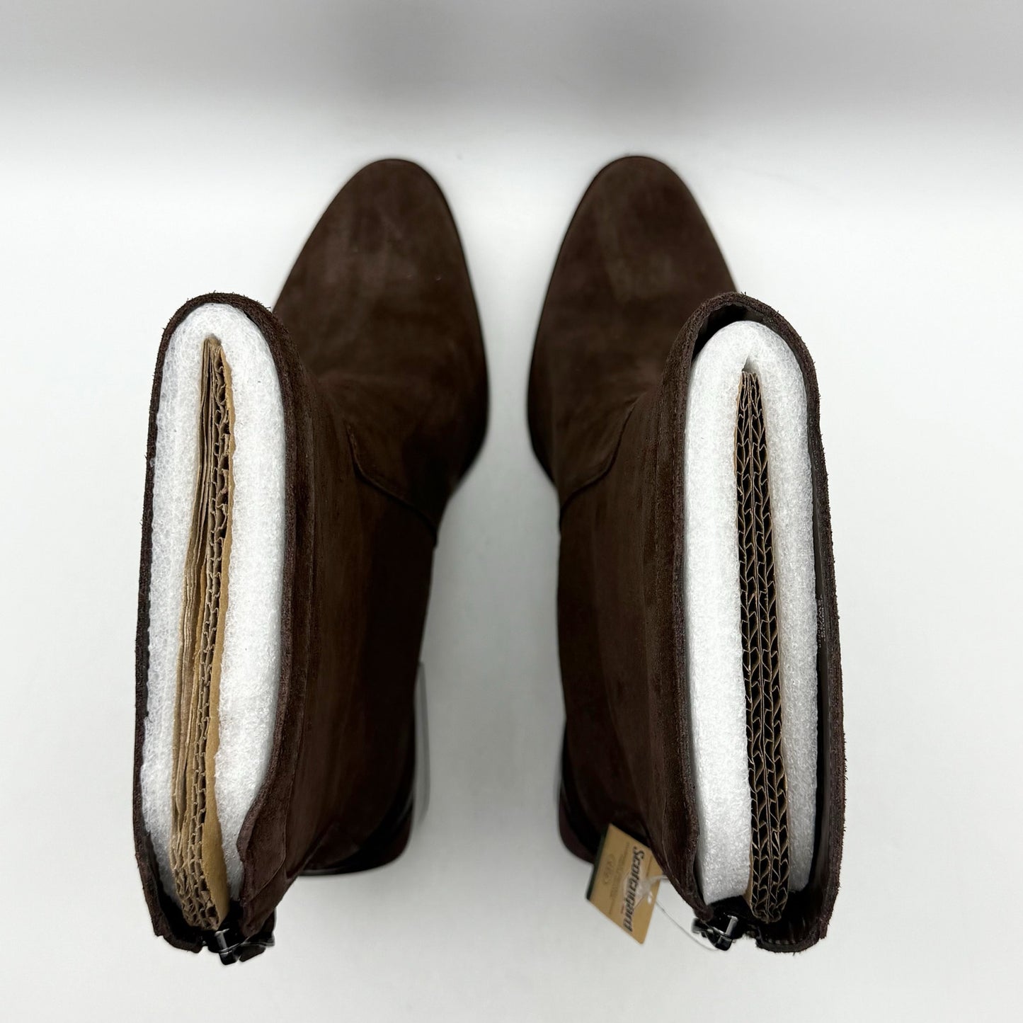 Vince Camuto Womens Kortimy Heeled Ankle Boot US 8 Wide EU 39 Brown Suede NIB