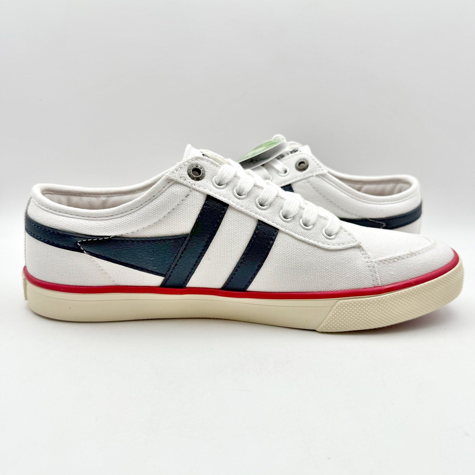 Gola Mens Comet Sneakers EU 43 US 10 White Navy Red Canvas NIB