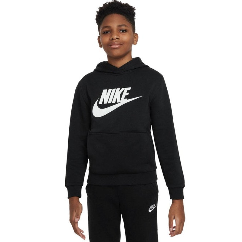 Nike Big Boys' Club Fleece Hoodie Medium Black Pullover Sweatshirt NWT