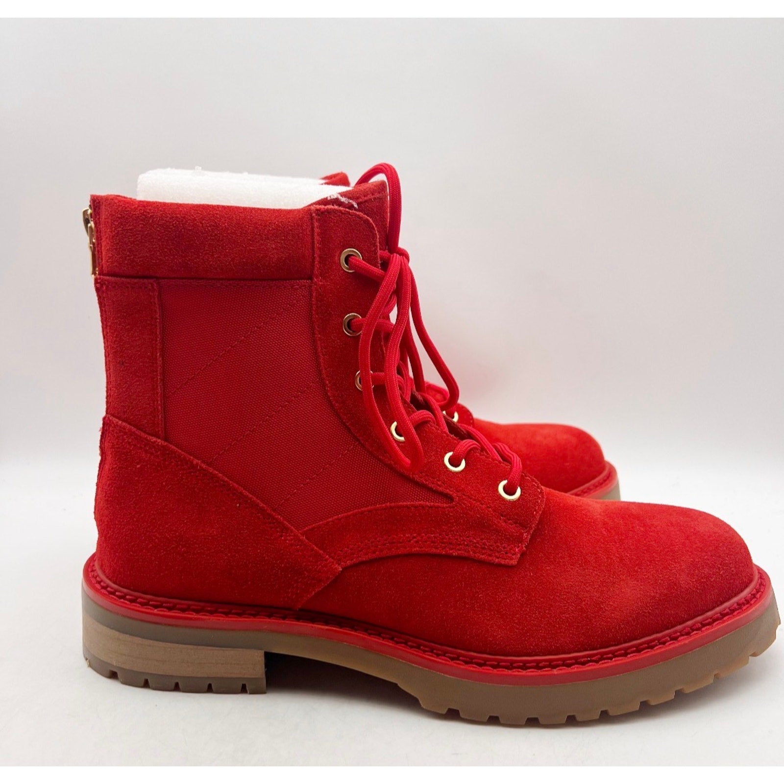 Saint Morta Mens Legion Ankle Combat Boots Size 8 EU 42 Red Gum Suede NIB
