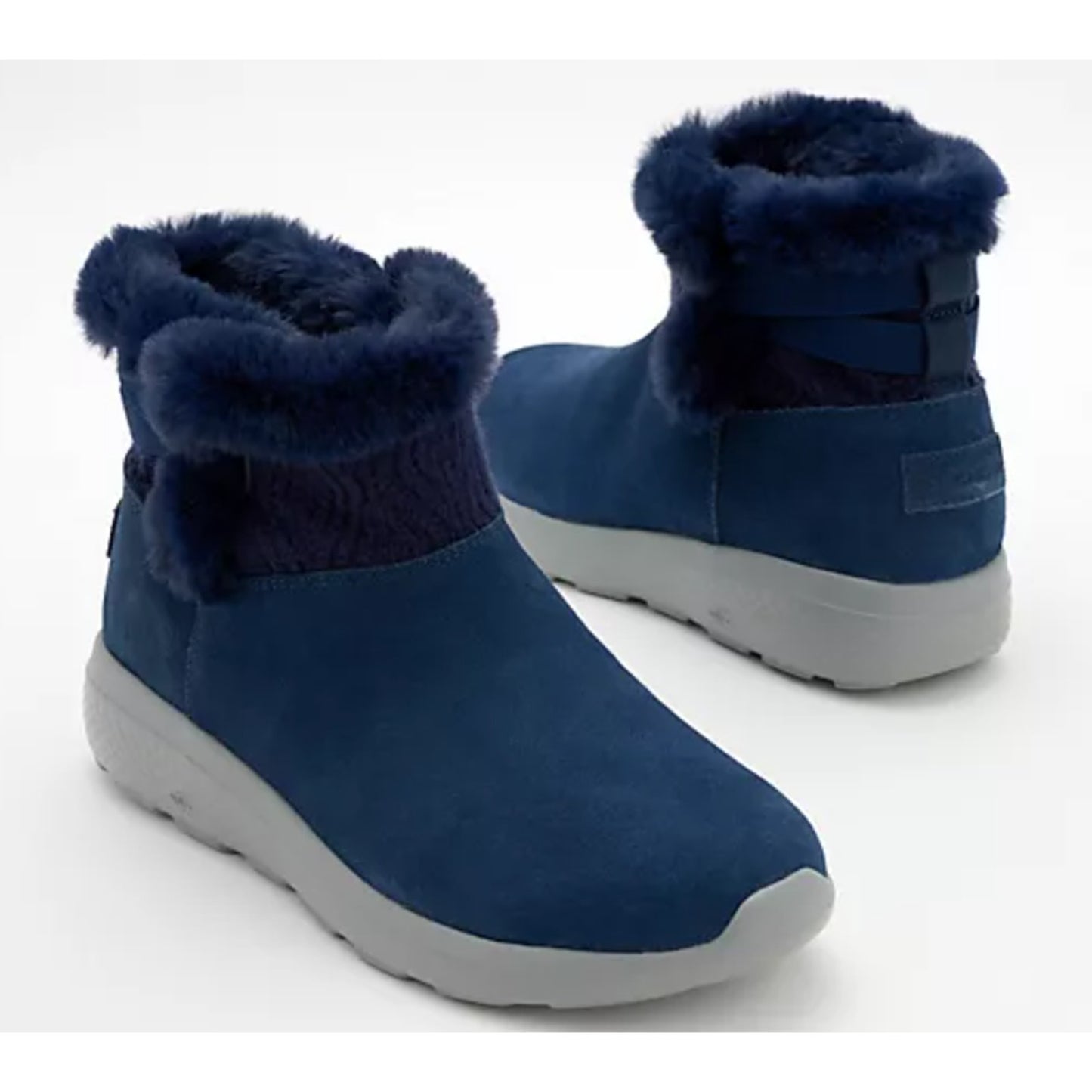 Skechers Womens On-the-GO City Suede Boots Size 8 Navy Blue Water Repellent NIB