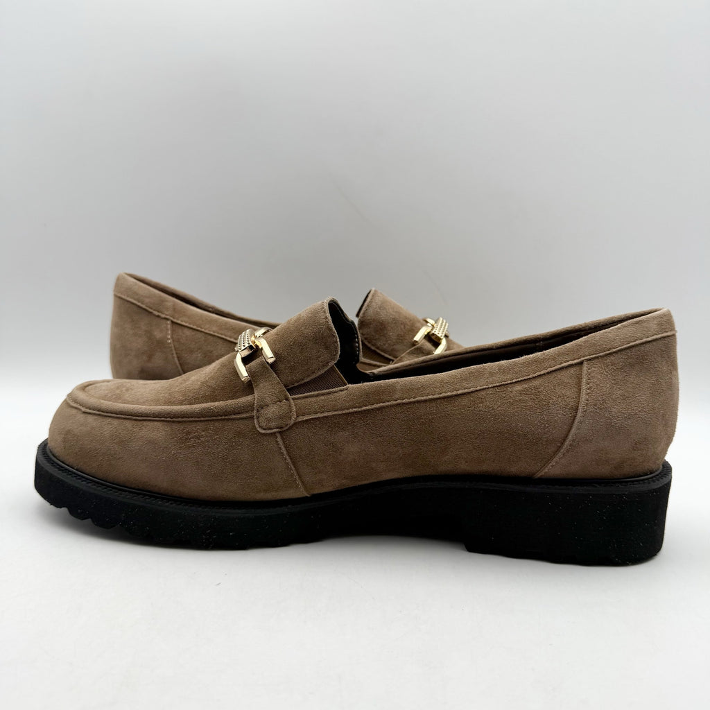 David Tate Womens Magan Loafers US 10.5 WW Brown Suede Slip On NWOB