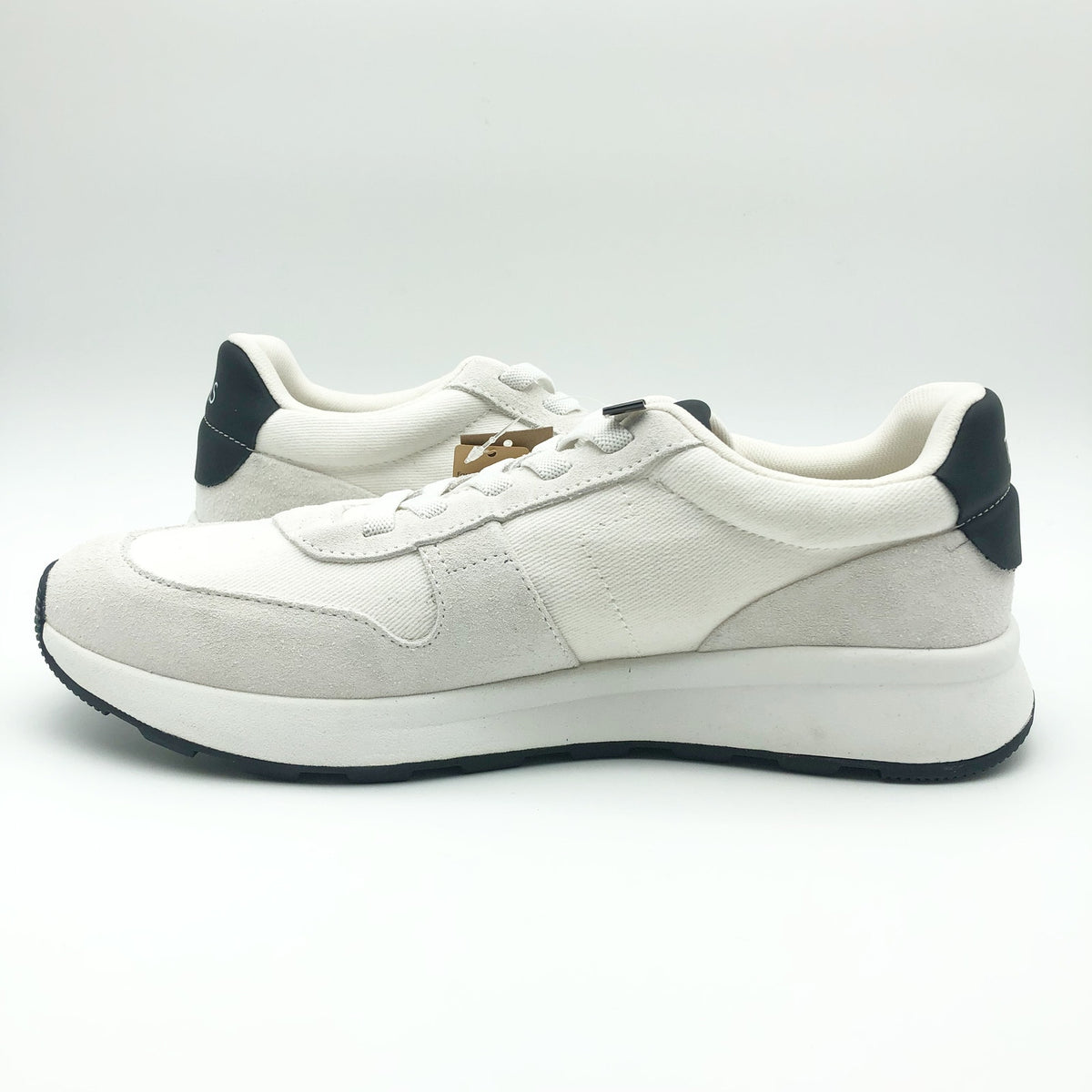 Toms Mens TRVL LITE Retro Runner Casual Sneaker Size 8.5 White Suede Twill NIB