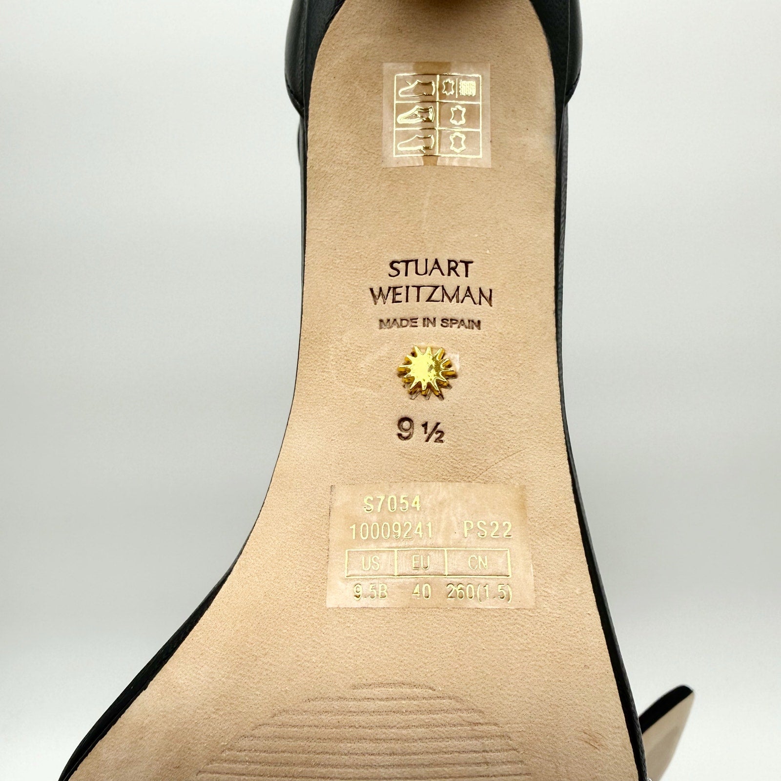 Stuart Weitzman Women Nudistcurve 100 Highshine Sandal US 9.5 Black Leather NWOB