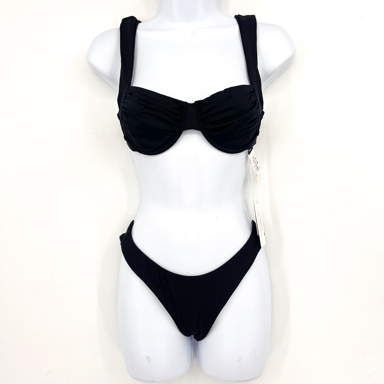 L*SPACE Women's Stella and Rocky Bikini Set Small Black Adjustable NWT