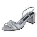David Tate Womens Wed Heeled Sandals Size 8.5 Wide Silver NWOB