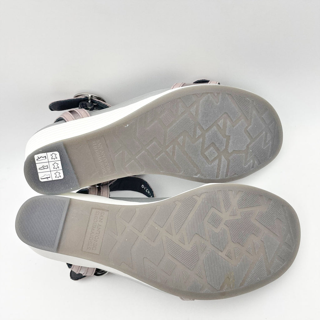 SAS Womens Seight Wedge Sandals SIZE 8.5 WW Purple Silver Leather NIB