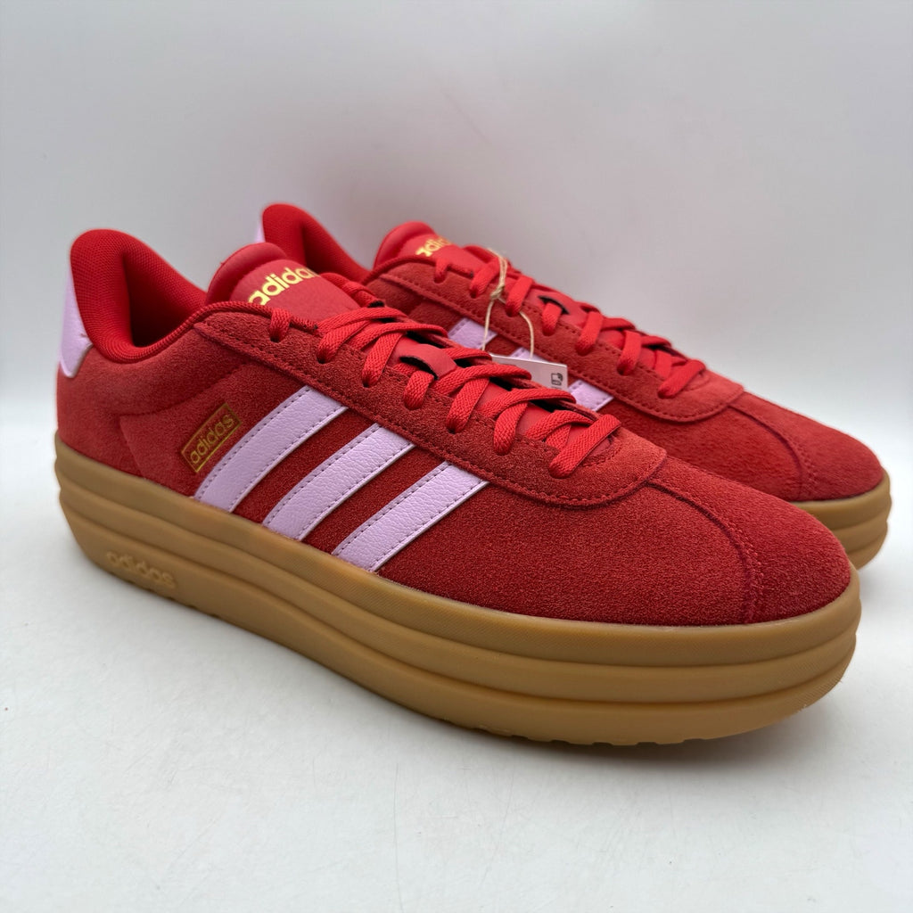 Adidas Womens VL Court Bold Platform Sneakers US 11 Red Pink Leather NWT