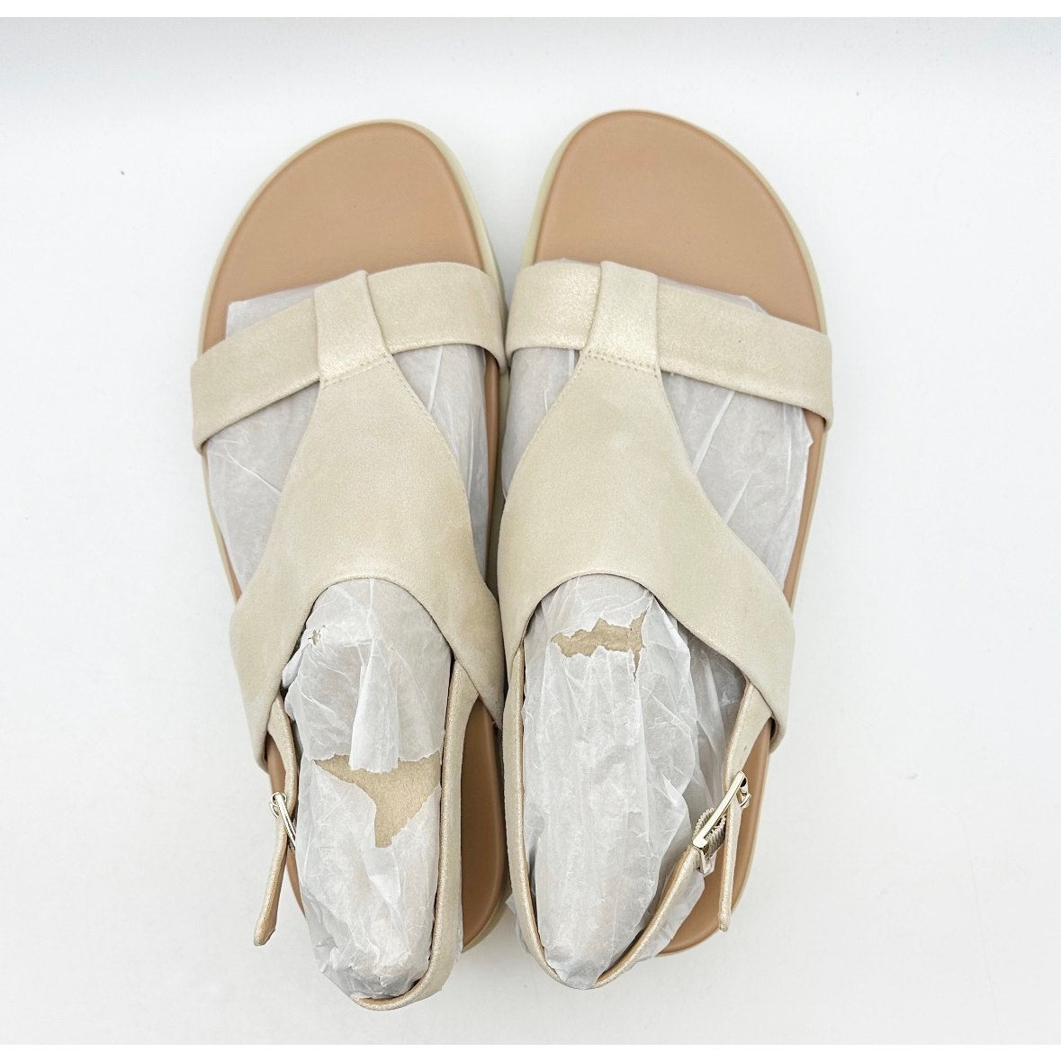 Vionic Womens Alondra Lug Sandals Size 8.5 Gold Metallic Leather Platform NIB