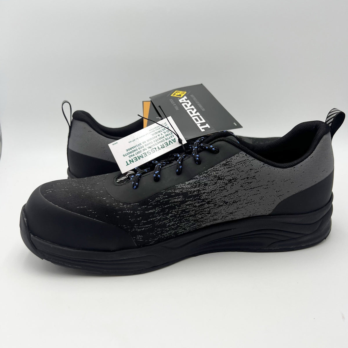 Terra Mens Monolift Composite Toe Work Sneakers US 10 Wide EU 43 Grey Blue NIB