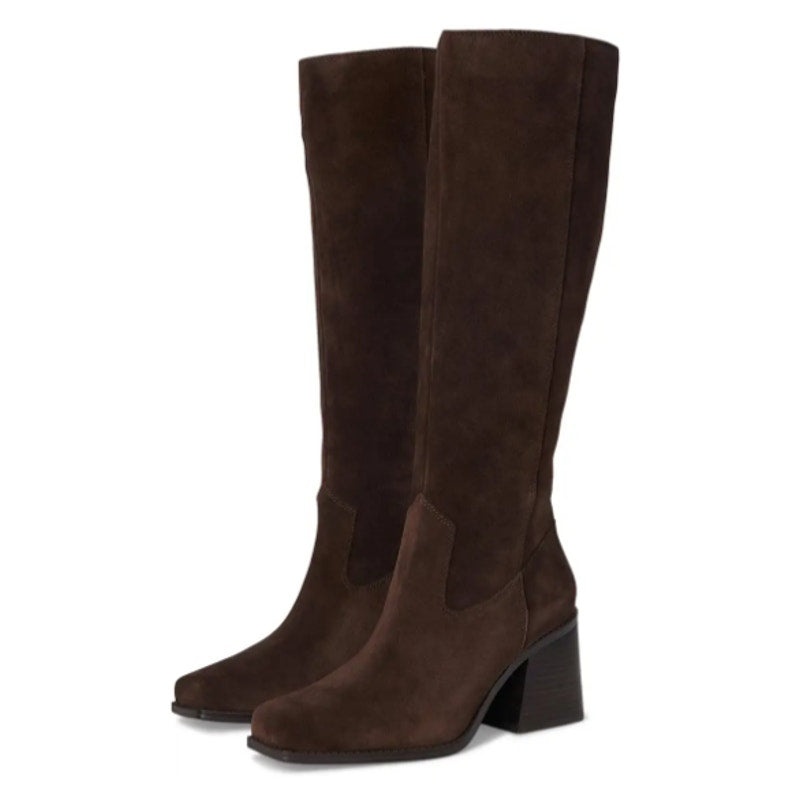 Vince Camuto Womens Sangeti Tall Heeled Boots US 7.5 Brownie Brown Suede NIB