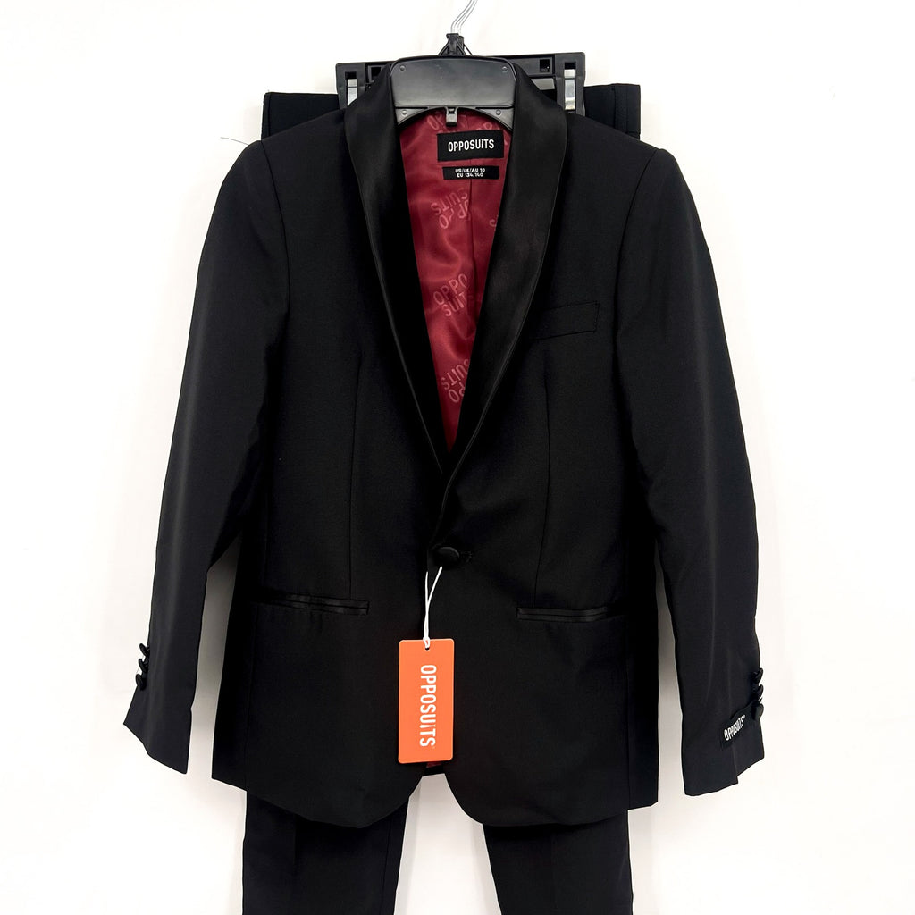 OPPOSUITS Kids' Jet Set Black Two-Piece Tuxedo Suit with Bow Tie 10Y Black NWT