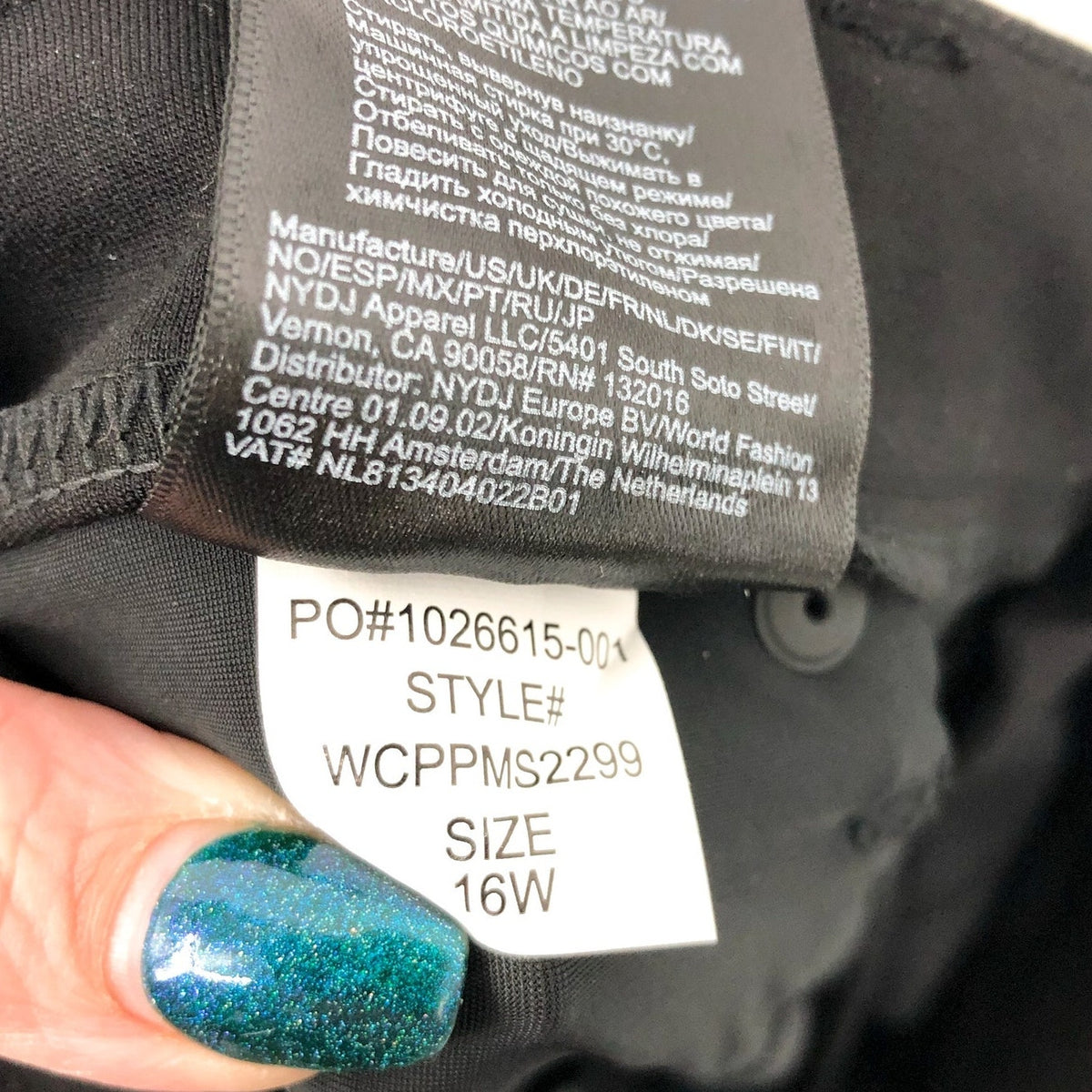 NYDJ Sculpt Her Women's Marilyn Straight Pants Size 16W Black Mid Rise NWT