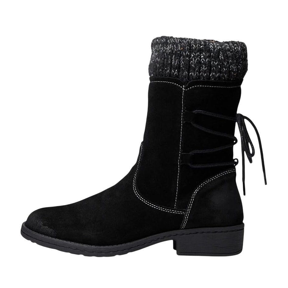 Comfortiva Womens Salem Casual Boots US 7 WIDE EU 38 Black Suede Waterproof NIB