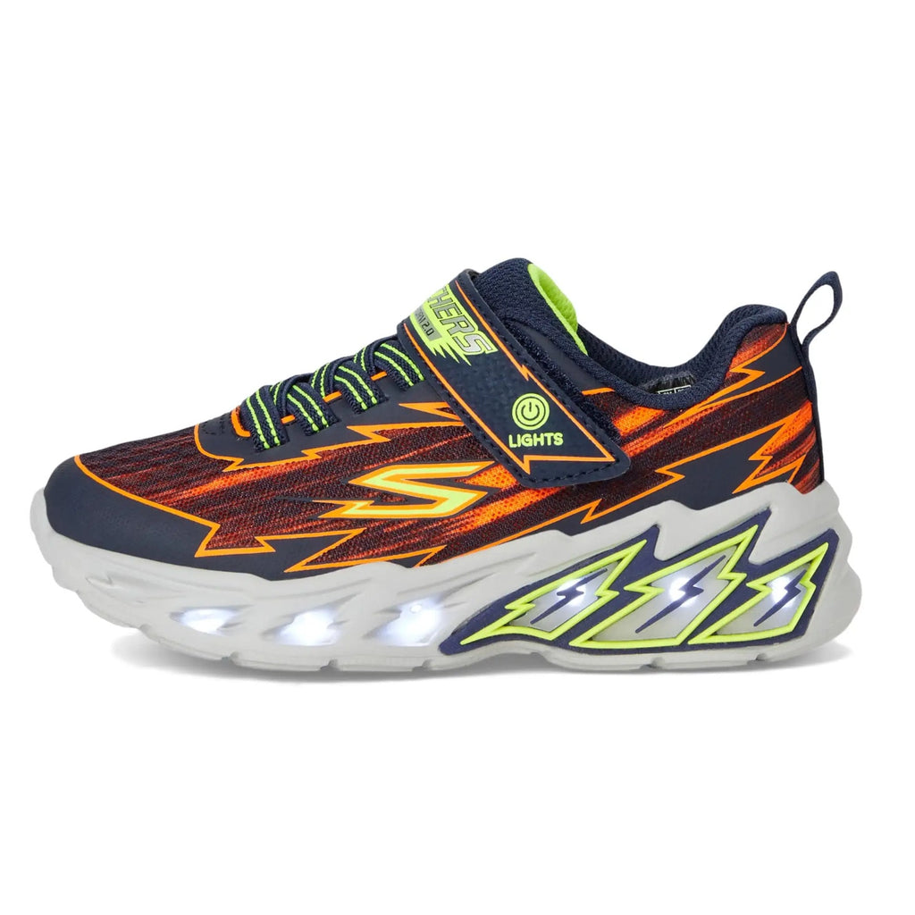 SKECHERS Boys Light Storm 2.0 Sneakers Bolt Brights Size 11 Orange Green NIB