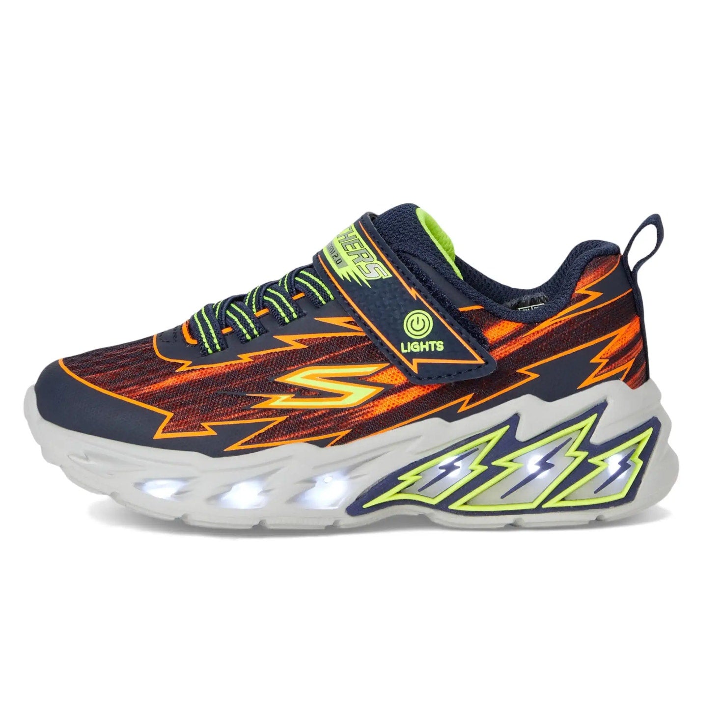 SKECHERS Boys Light Storm 2.0 Sneakers Bolt Brights Size 11 Orange Green NIB