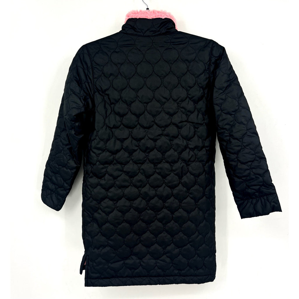 COLUMBIA Girl's Bella Plush Sherpa Quilted Jacket Medium 10-12 Black Pink NWT