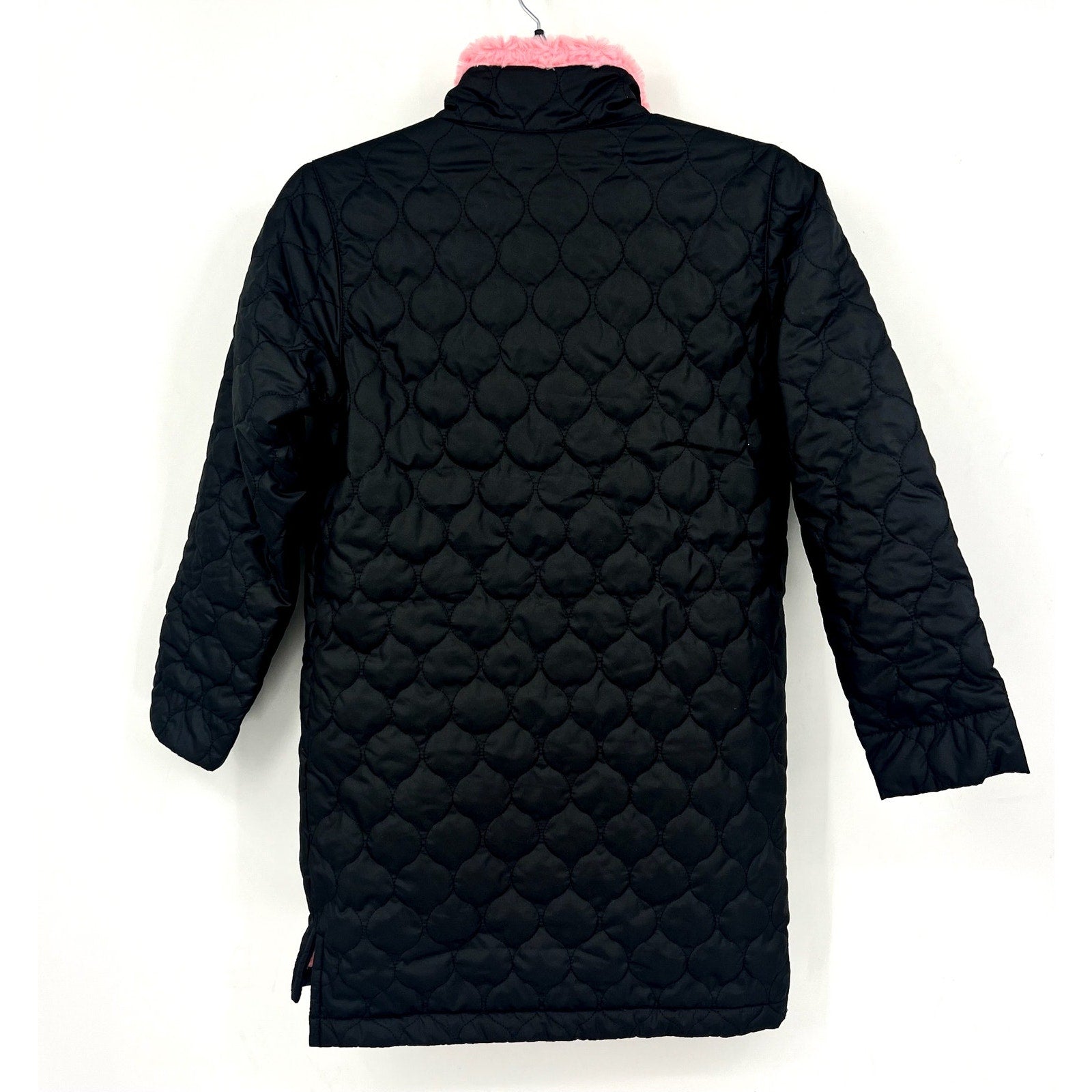 COLUMBIA Girl's Bella Plush Sherpa Quilted Jacket Medium 10-12 Black Pink NWT
