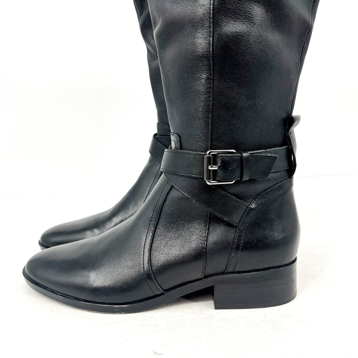Naturalizer Womens Rena Knee High Boot 8.5M Wide Calf EU 38.5 Black Leather NWOB