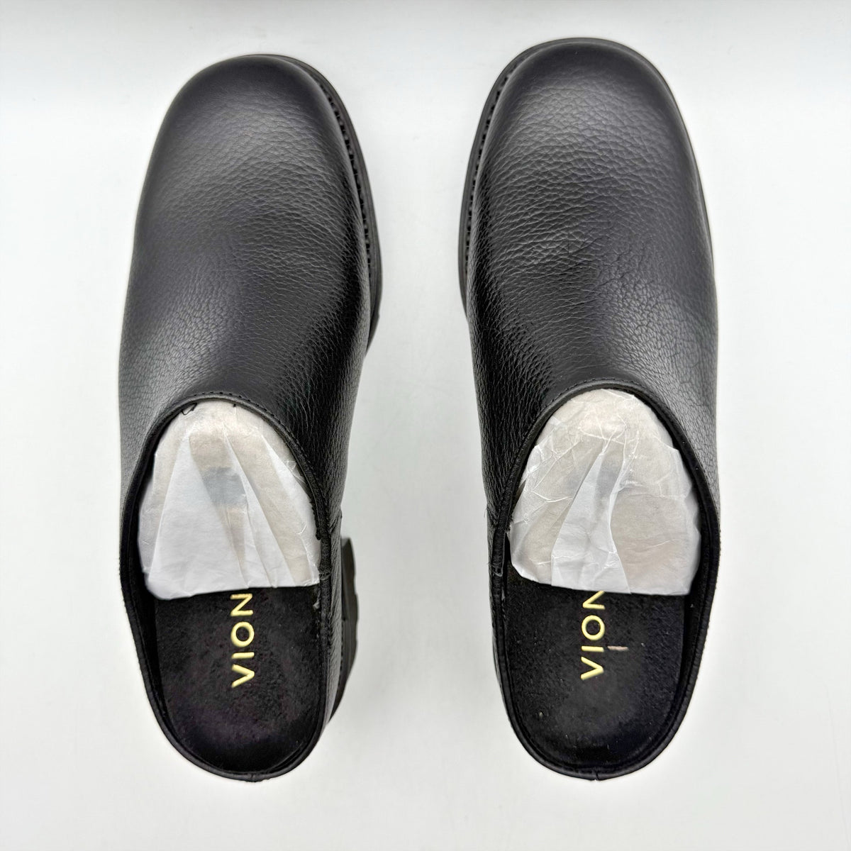 Vionic Womens Fairfax Clogs Size 11 M EU 42 Black Leather Slip On NIB
