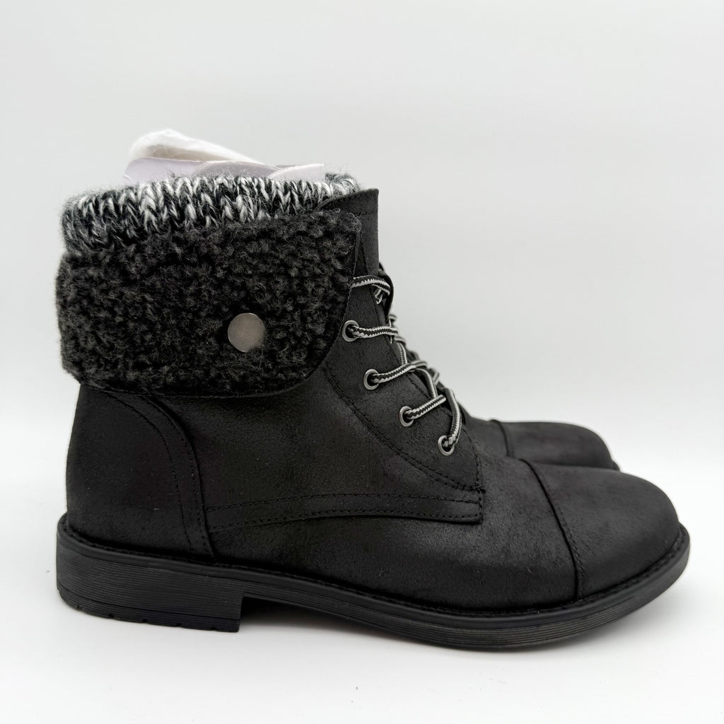 Cliffs by White Mountain Womens Duena Ankle Booties US 8.5 M Black Knit NIB