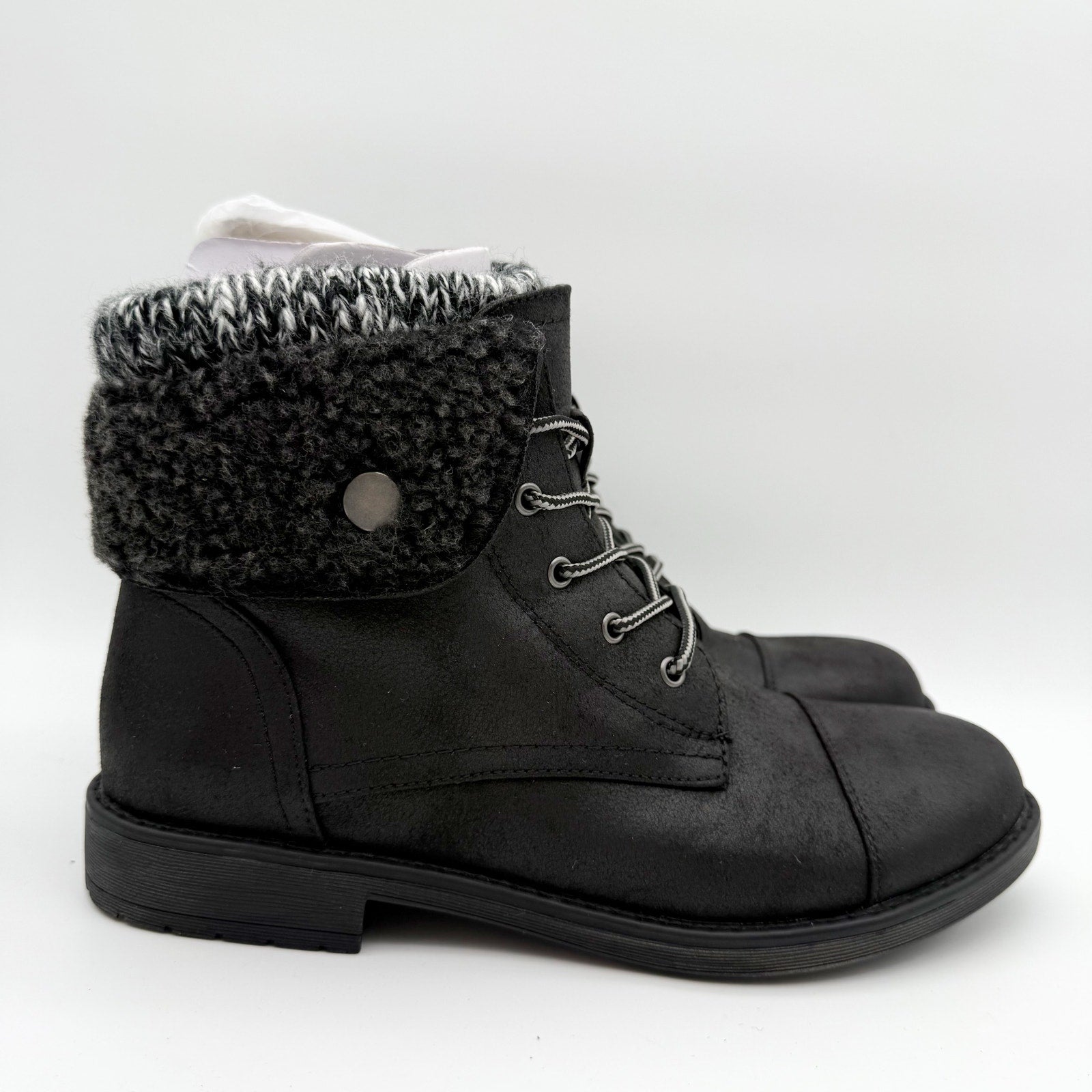 Cliffs by White Mountain Womens Duena Ankle Booties US 8.5 M Black Knit NIB