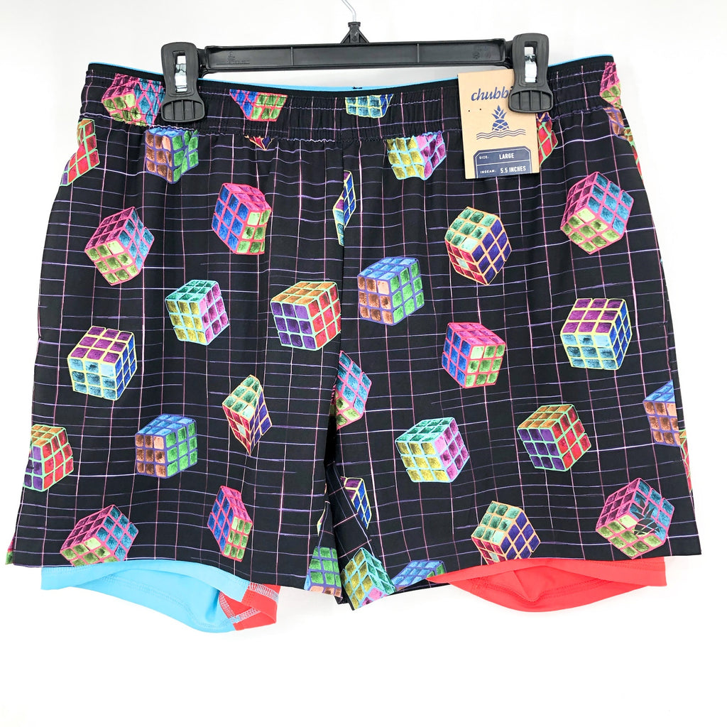 CHUBBIES Men's Solve Its Ultimate Training Shorts 2.0 Large Black Multi NWT