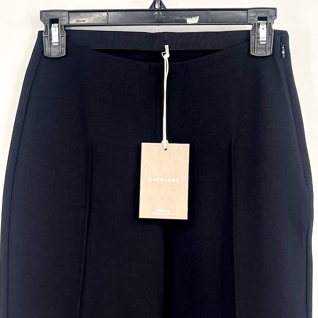 EVERLANE Women's The Dream Kick Flare Pants Small Black Flat Front NWT