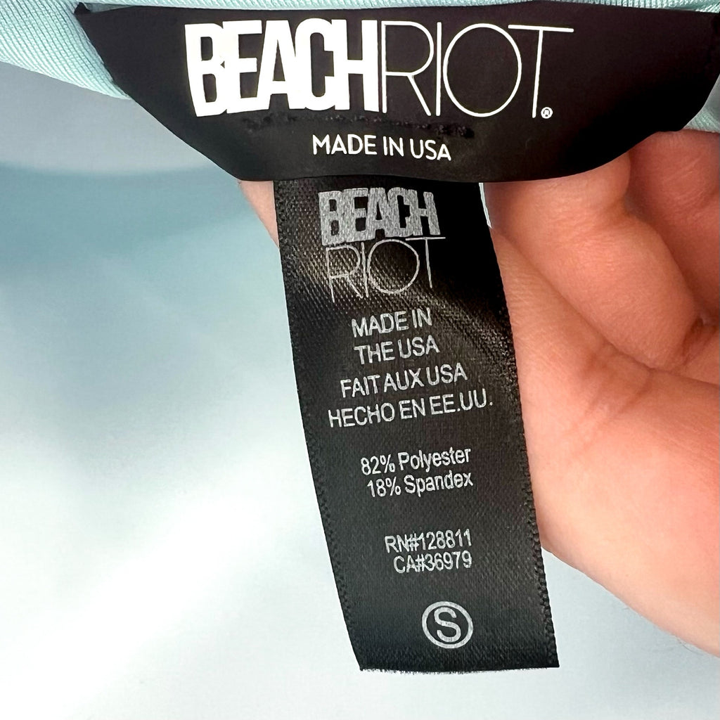 BEACH RIOT Joyce One Shoulder One Piece Swimsuit Small Pink Blue NWOT