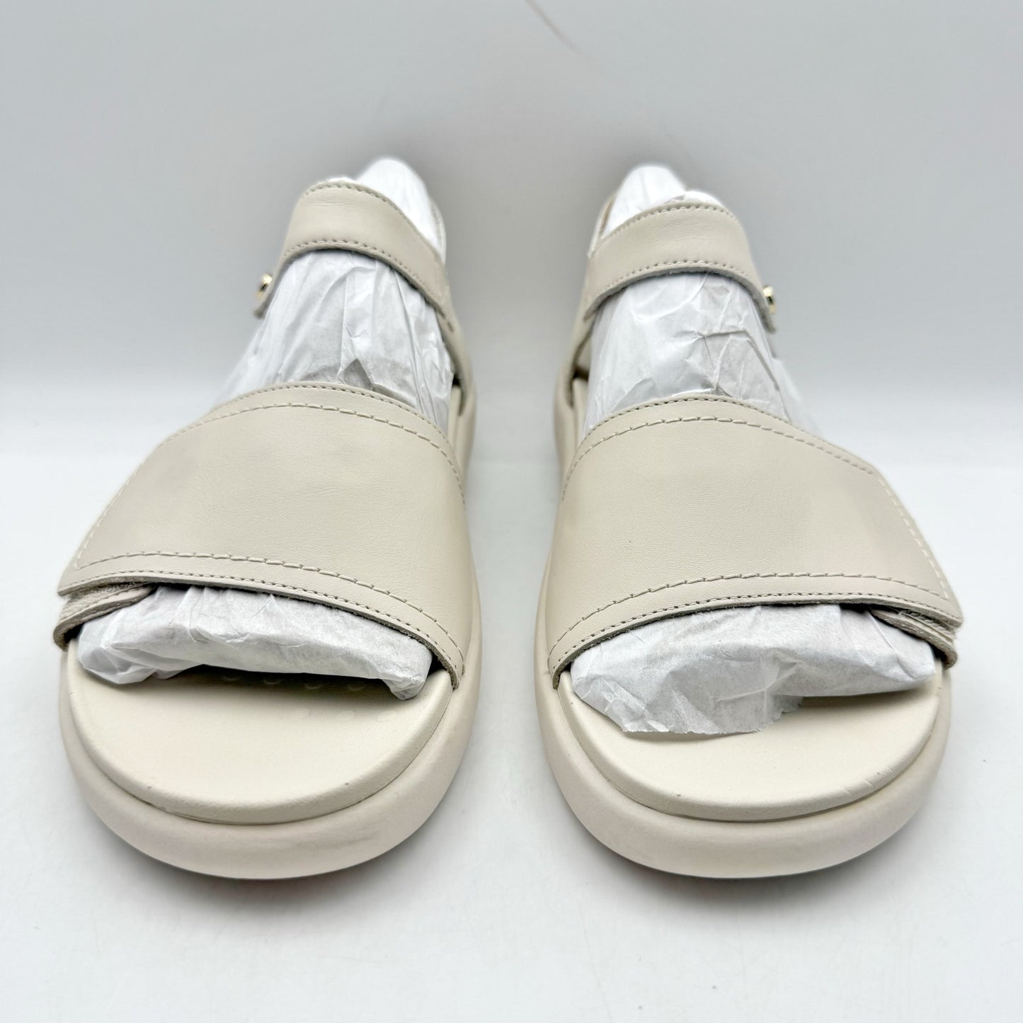 Vionic Womens Awaken Sandals US 8 Wide EU 38.5 White Cream Leather NIB