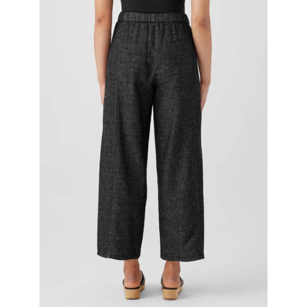 EILEEN FISHER Women's Tweedy Hemp Cotton Wide-Leg Pant Large PETITE Denim NWT