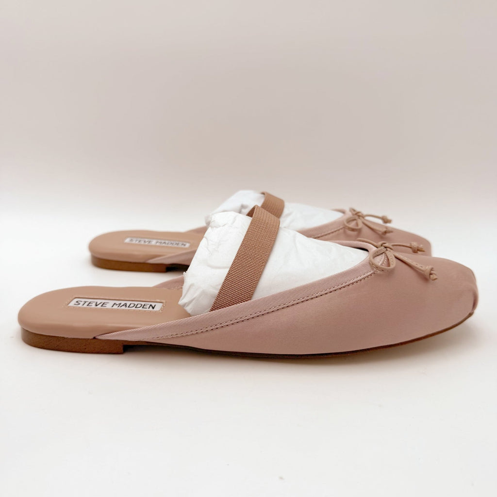 Steve Madden Womens Cutesy Ballet Mule Flats Size 8 Blush Pink Satin NIB
