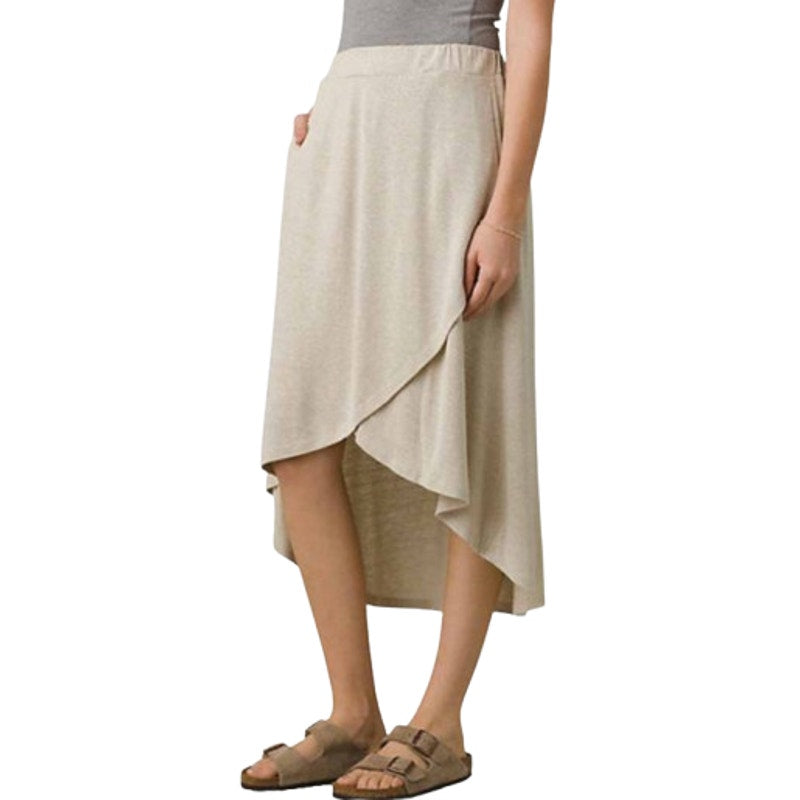 PRANA Women's Tidal Wave Midi Skirt Small Sand Beige High Low Knit NWT