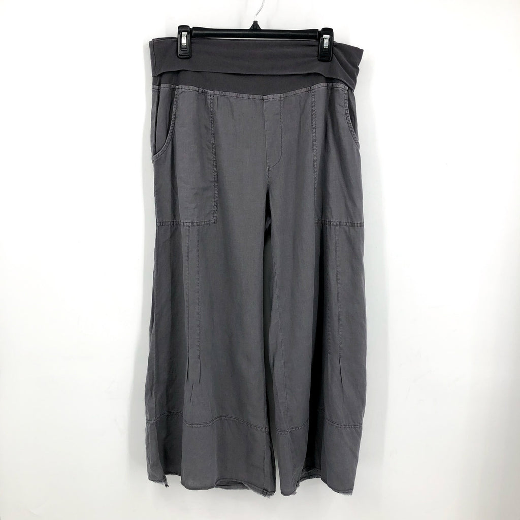 XCVI Women's Garni Crop Casual Pants Large Gray Nebulous Pigment Wide Leg NWT