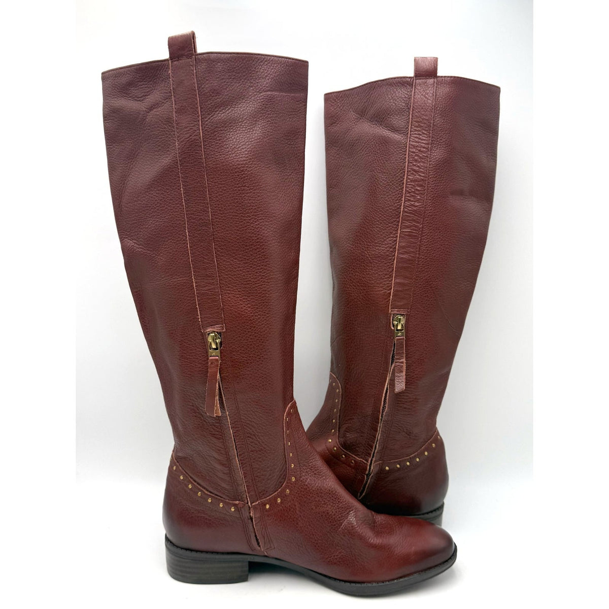 Sam Edelman Womens Prina Knee High Riding Boots Size 8.5 EU 38.5 Mahogany NWOB