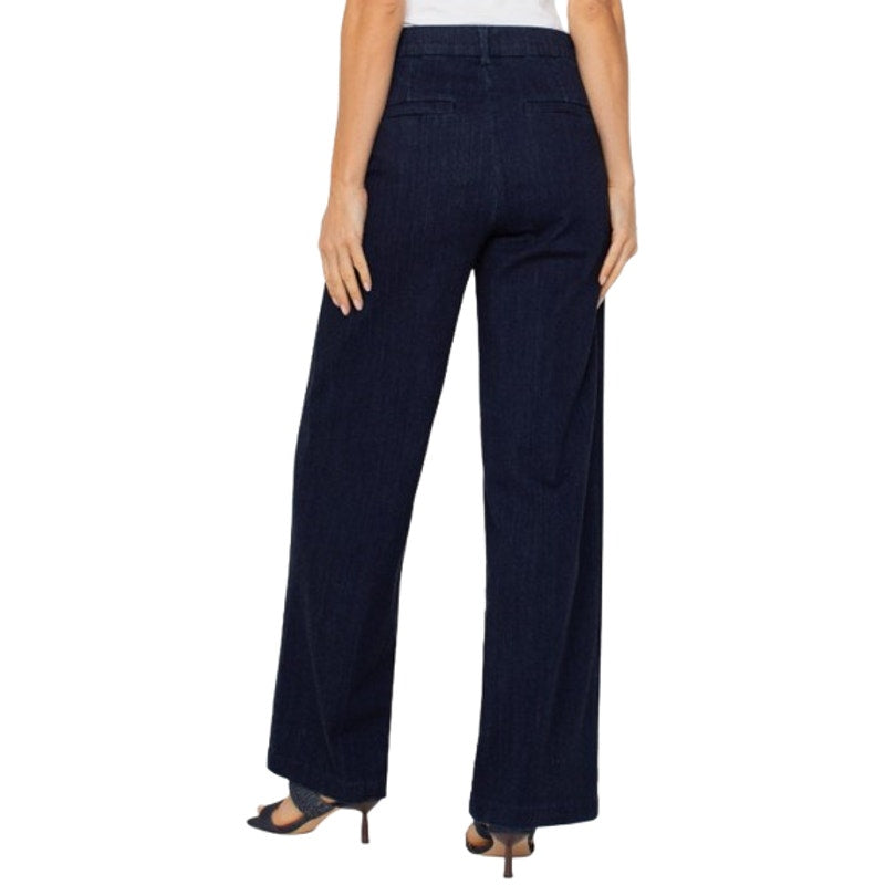 LIVERPOOL Womens Kelsey Wide Leg Trouser Jeans Size 12 Dark Blue Indigo NWT