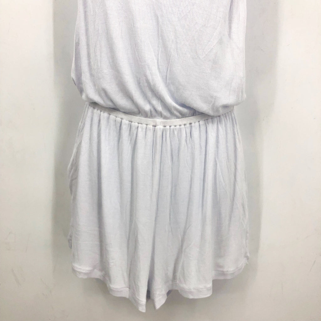 BECCA Women's Mykonos Pull On Romper Beach Cover Ups Medium White Stretch NWT
