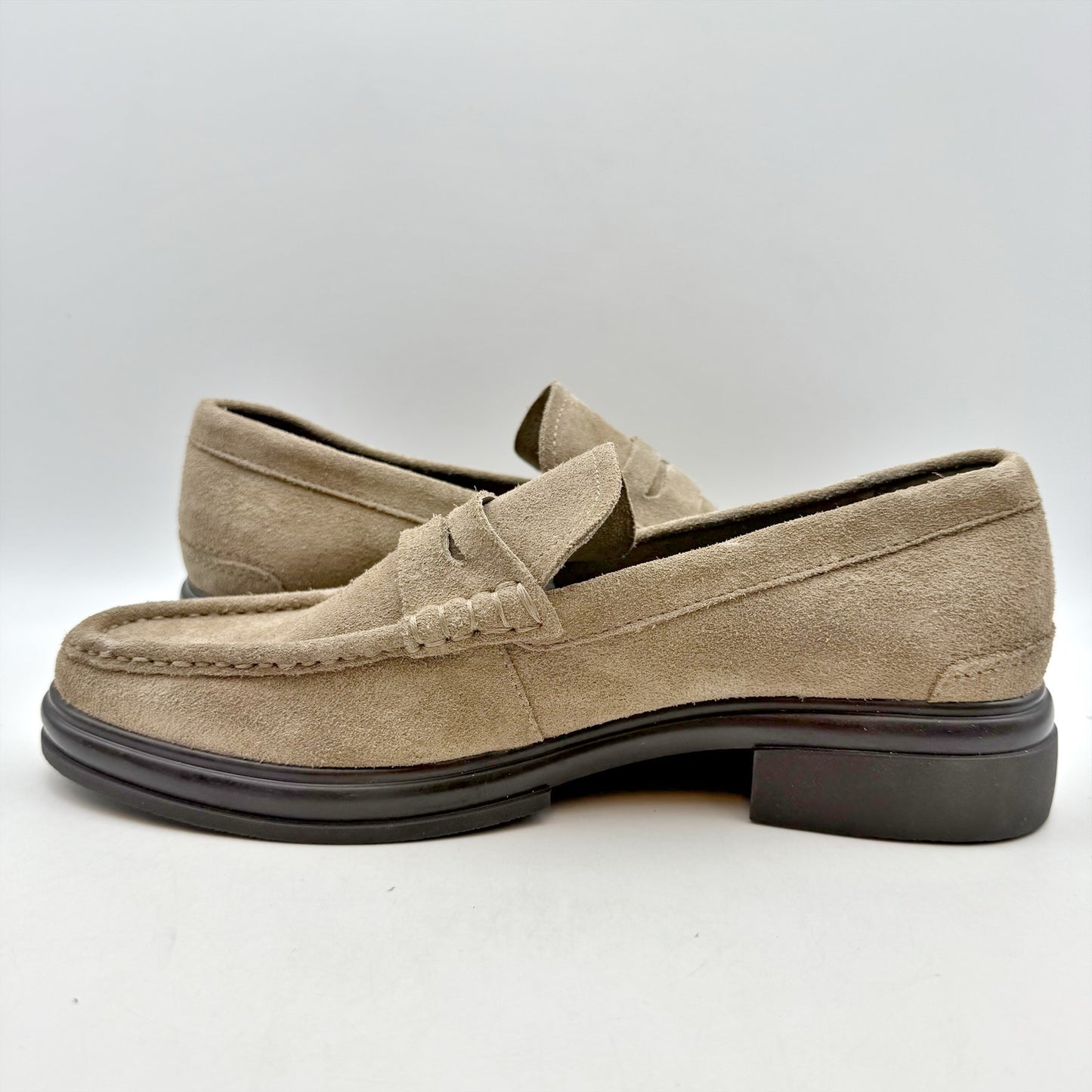 Aldo Mens Tucker Penny Loafers US 8 EU 41 Taupe Beige Suede Slip On NWOB