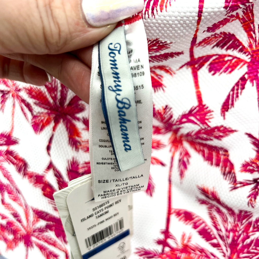 TOMMY BAHAMA Island Cays Halter Tankini XL Pink Maui Pointelle Reversible NWT