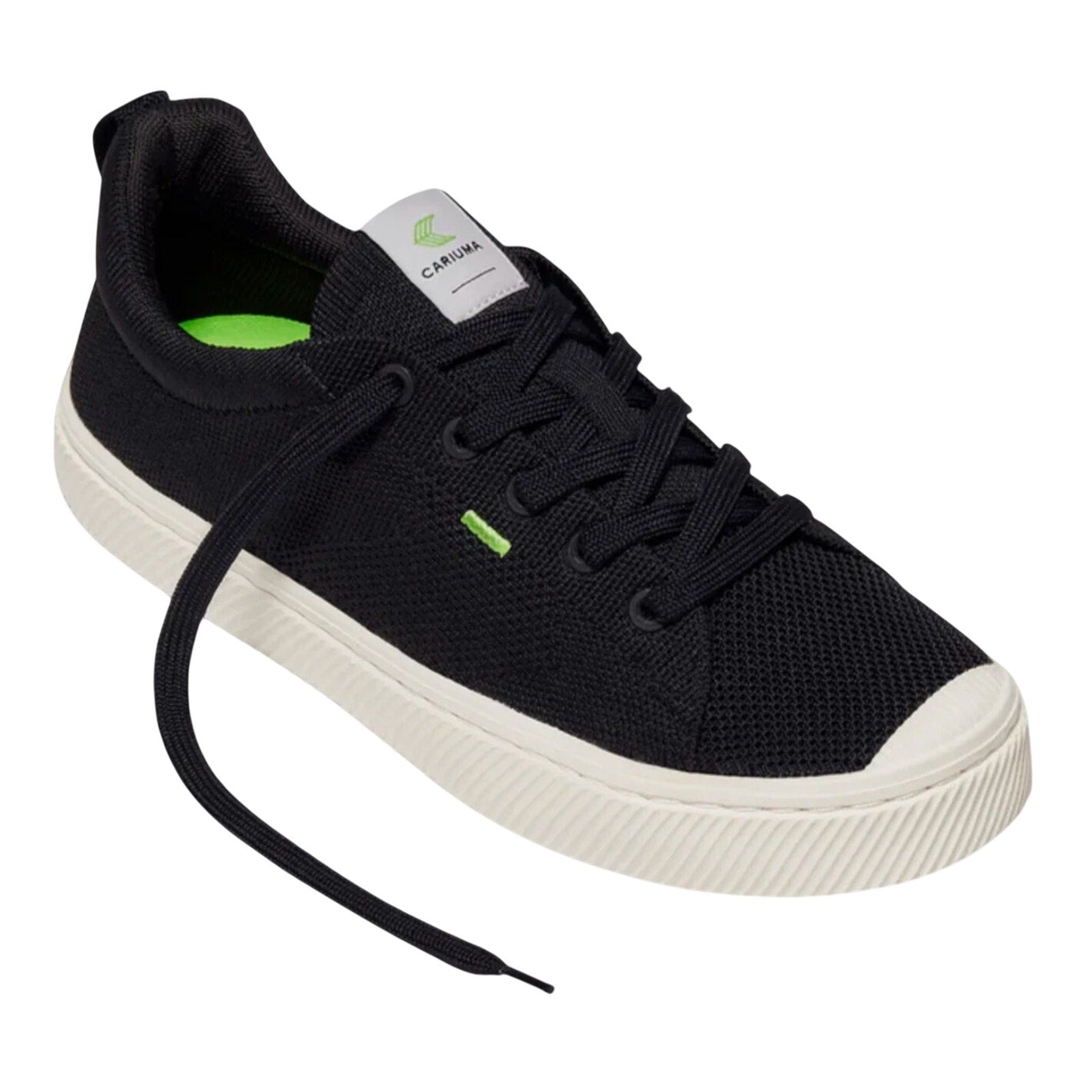 Cariuma IBI Low Casual Sneakers Mens 8.5 Womens 10 Black Bamboo Knit NIB