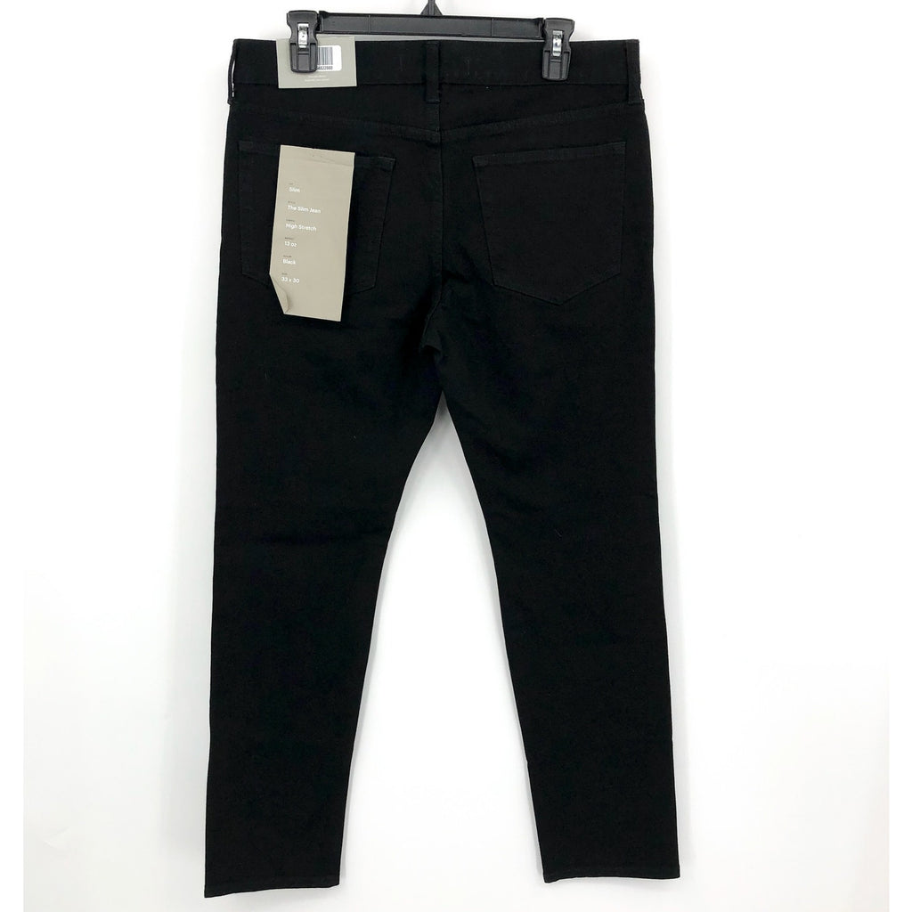 EVERLANE UNIFORM Men's The Slim Jeans 33x30 Black 4-Way Stretch Organic NWT