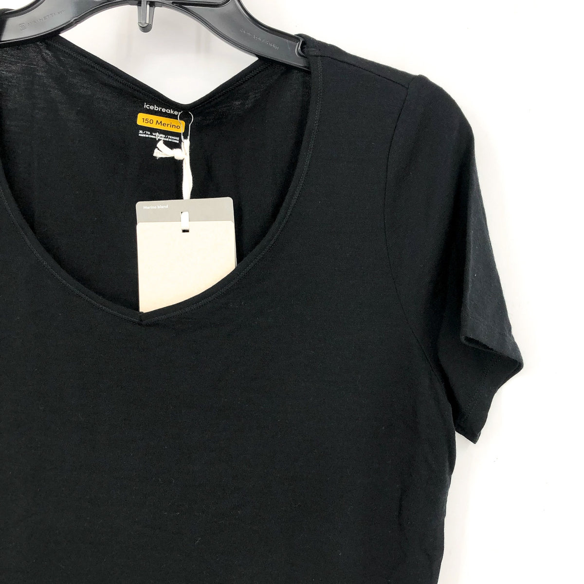 SMARTWOOL Women's Merino 150 Siren Tshirt XL Black Short Sleeve Sweetheart NWT