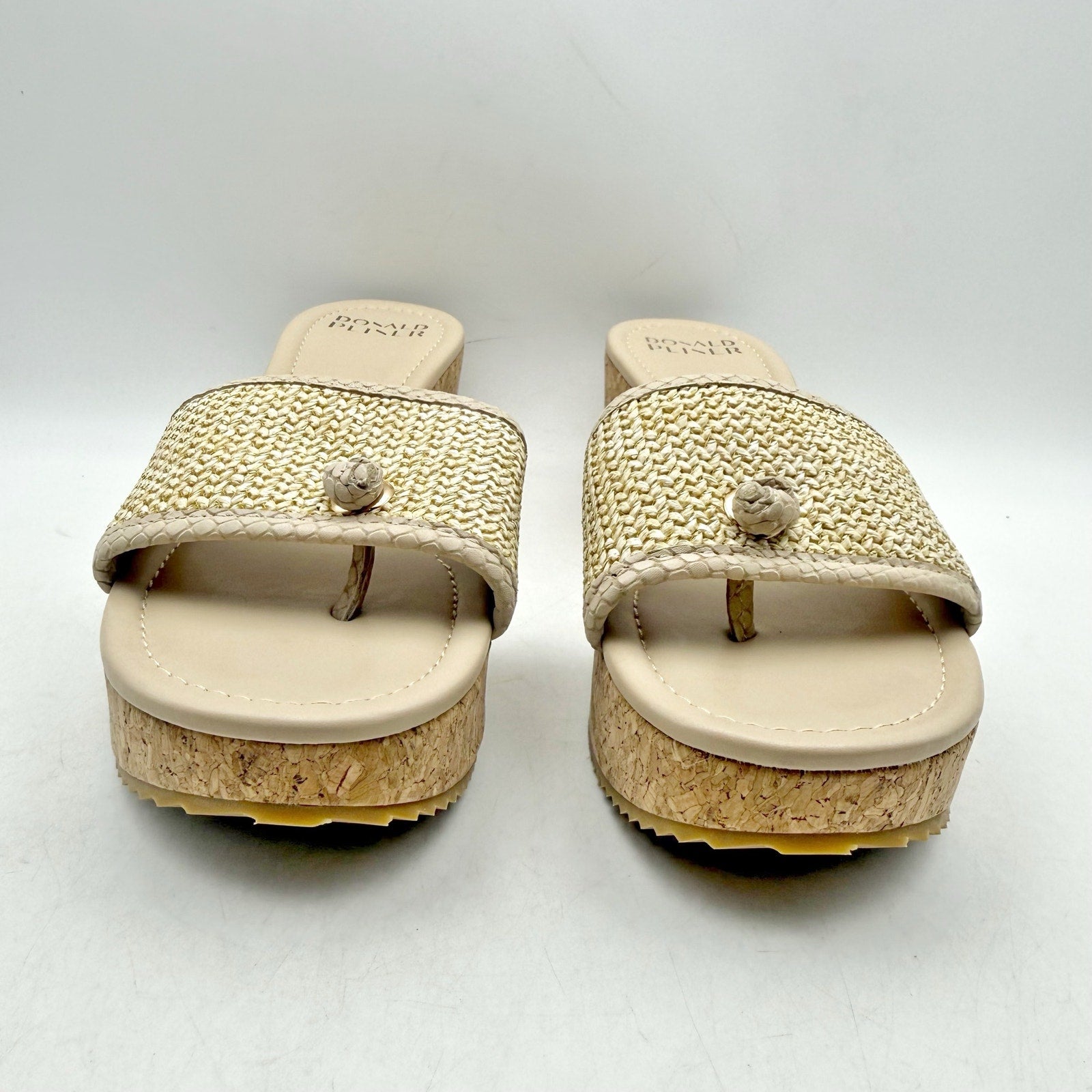 Donald Pliner Womens Silli Wedge Sandal Size 9.5 M Tan Jute NWOB