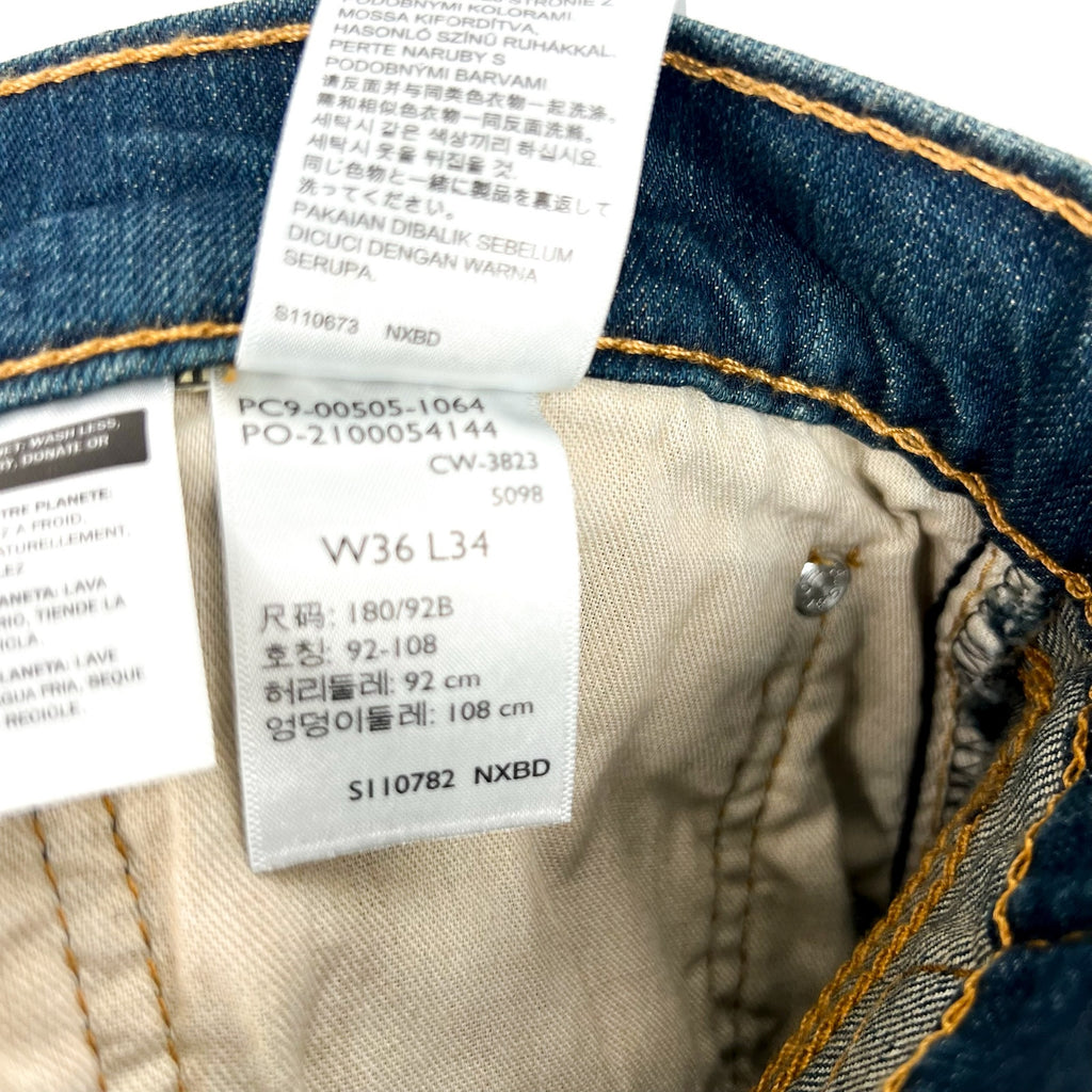 LEVI'S Men's 505 Straight Fit Jeans 36x34 Blue Cash Wash Stretch 005051064 NWT