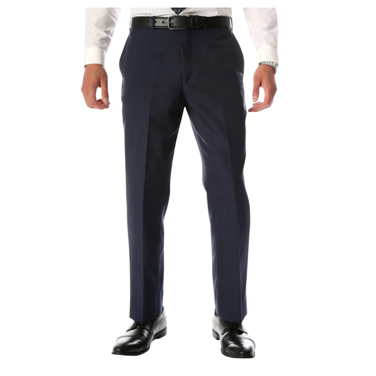 BERLE Men's Classic Dress Pants 42x34 Navy Blue Flat Front Career Formal NWOT