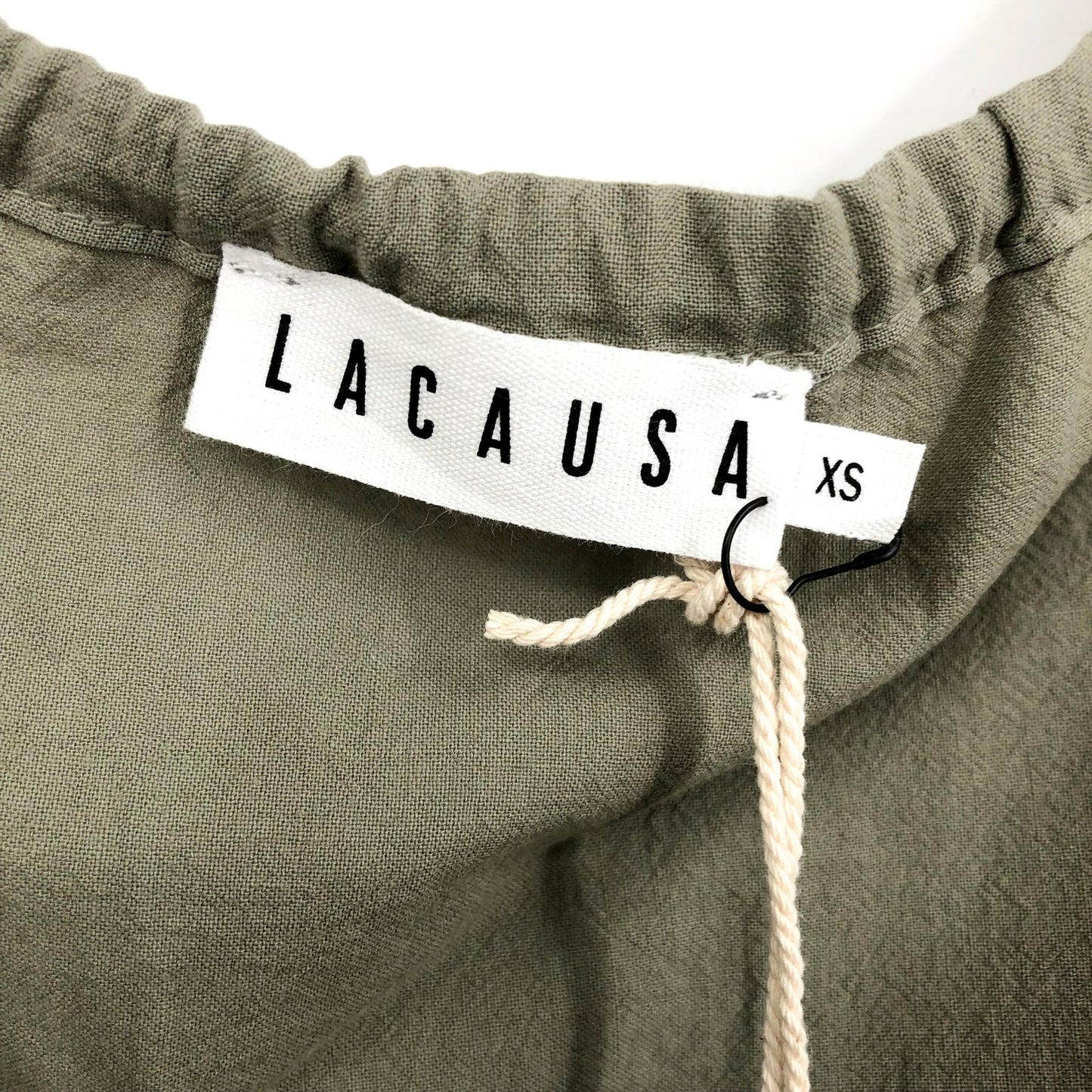 LACAUSA Women's Tate Tiered Midi Dress XS Eucalyptus Green