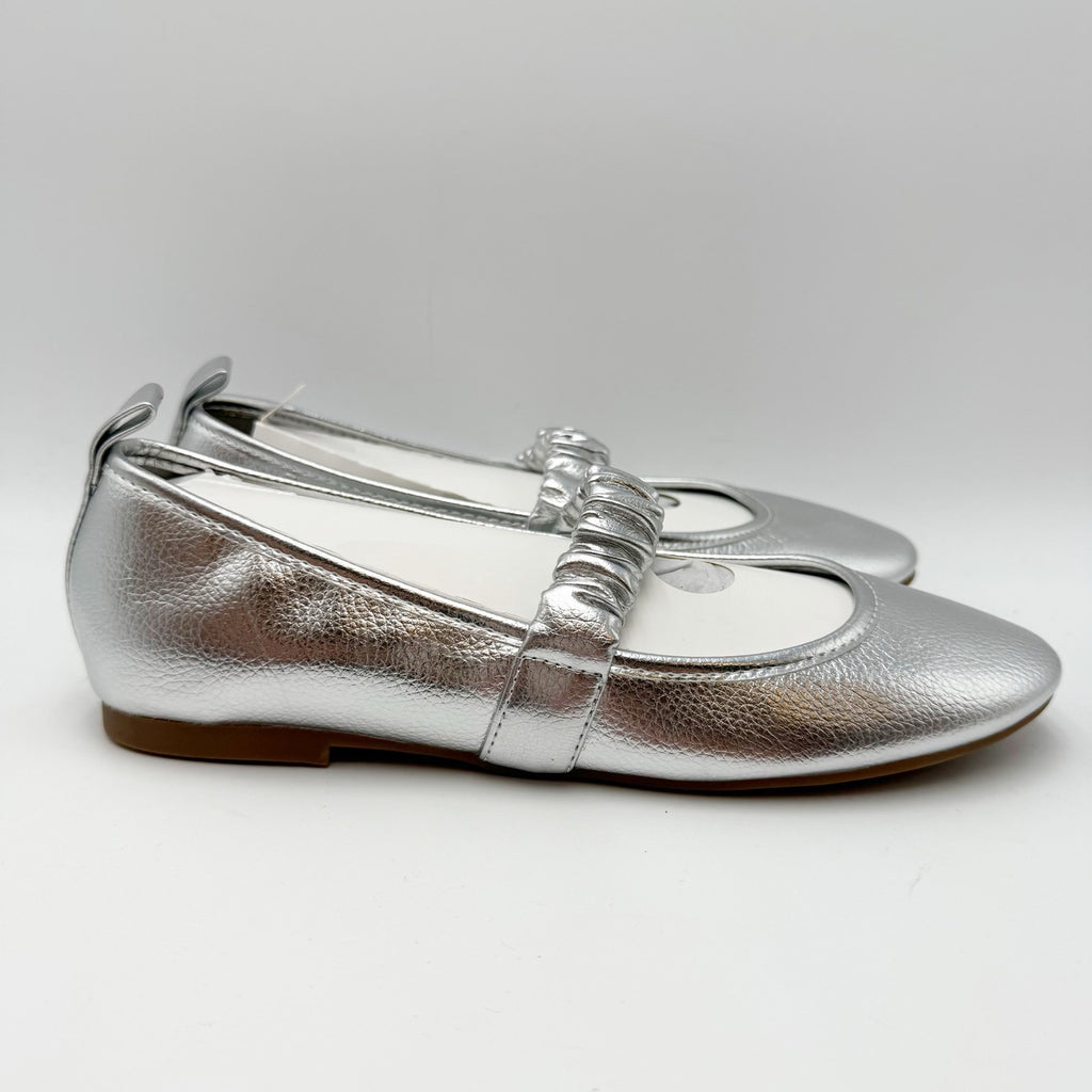 MIA Womens Uliana Ballet Flats Size 8.5 M EU 39 Silver Leather NWOB