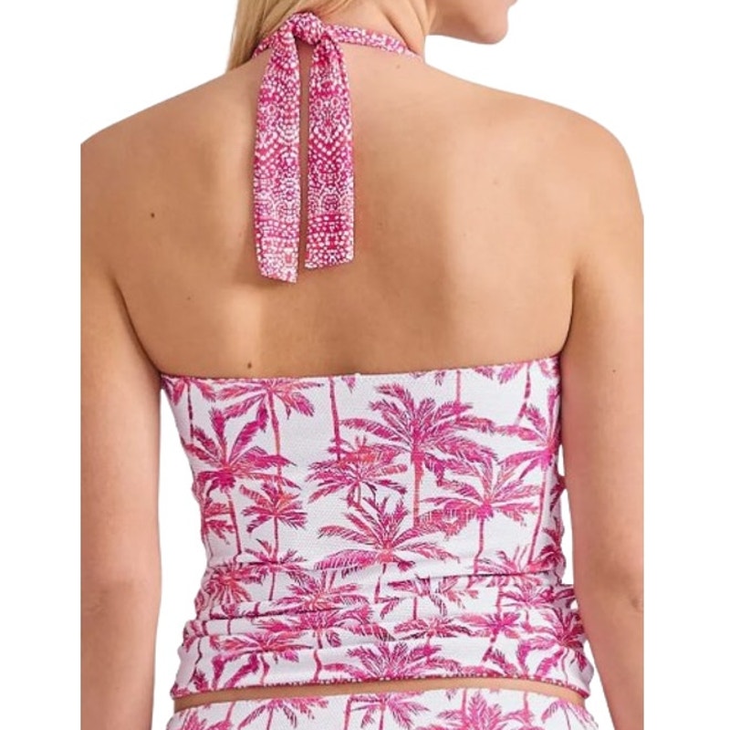 TOMMY BAHAMA Island Cays Halter Tankini XL Pink Maui Pointelle Reversible NWT