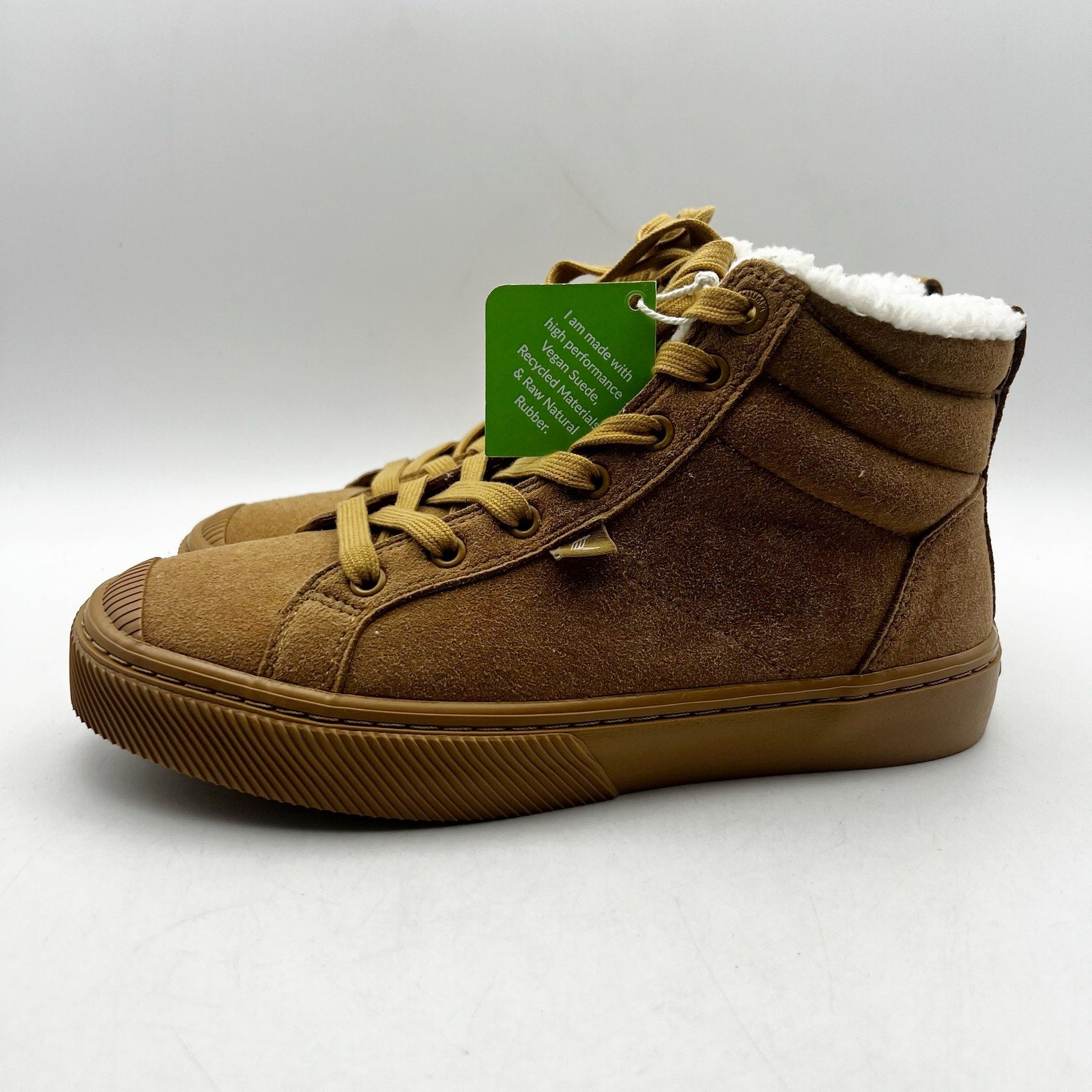 Cariuma Women's OCA Therma High Suede Boots Size 7.5 Tan Caramel Shearling NIB